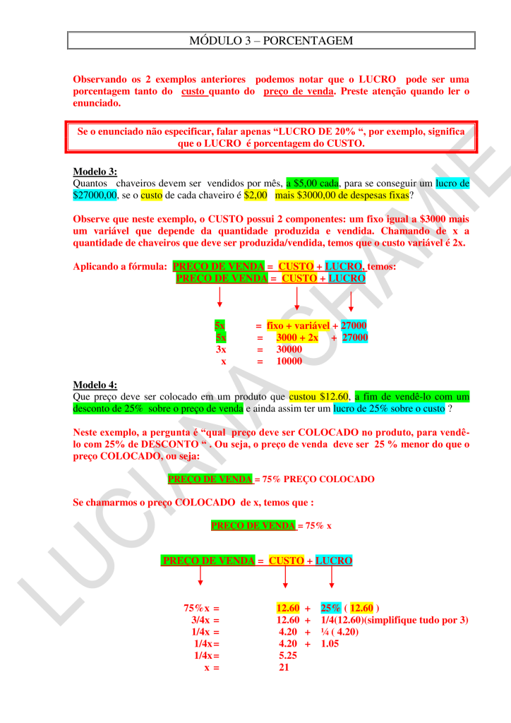 MODULO 3 - PORCENTAGEM - WEB2016-04